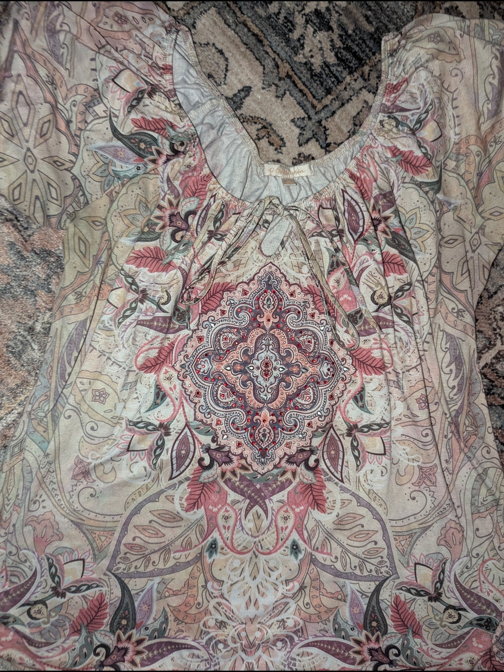 Boho Paisley Beaded Blouse